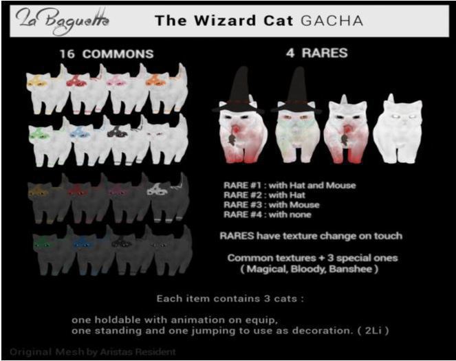 [La Baguette] The Wizard cat / Black furr - White marks