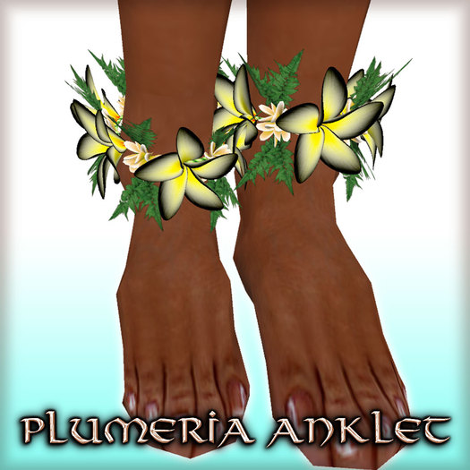 * Charmed * Hula Plumeria Anklet - Onyx