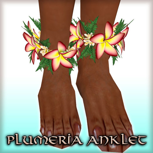 * Charmed * Hula Plumeria Anklet - Ruby