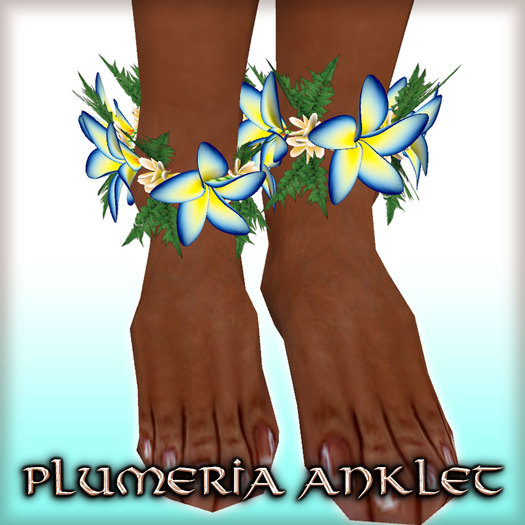 * Charmed * Hula Plumeria Anklet - Sapphire