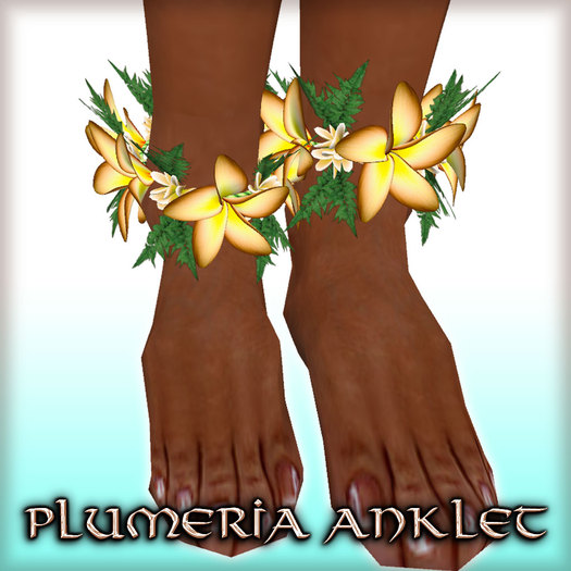 * Charmed * Hula Plumeria Anklet - Topaz