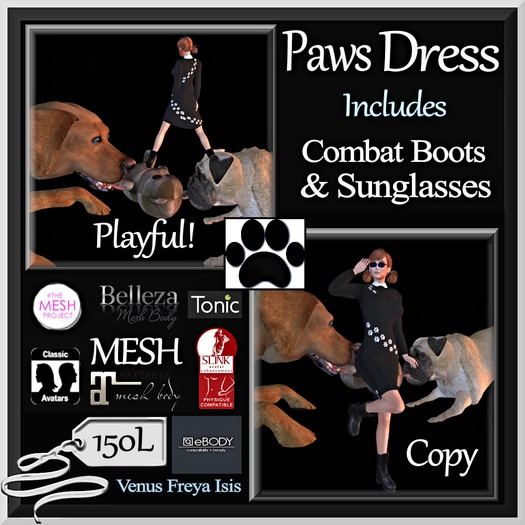 PAWS Dress Boots Sunglasses BOXED