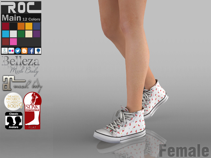 ::ROC:: Canvas Sneaker! High-Wartermelon (FEMALE)