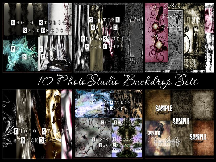 3DSLFX 10 PACK SET PHOTO STUDIO BACKDROPS
