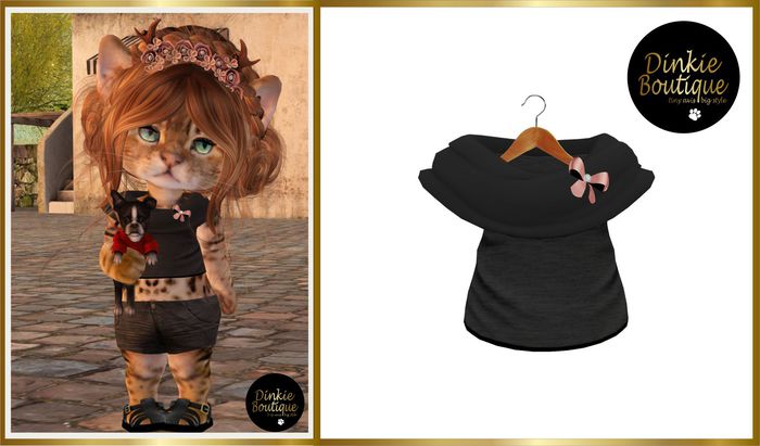*DB* DINKIES CARMEN TOP black