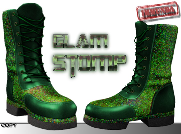 immunda Glam Stomp Boots in Green