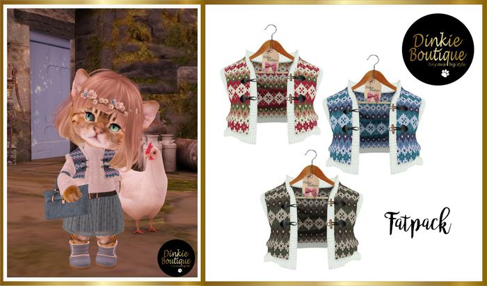*DB* DINKIES SHORT BOHO VEST *FATPACK*