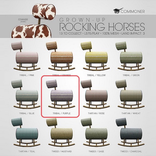 [Commoner] Grown-Up Rocking Horse / Tribal (Purple) 1
