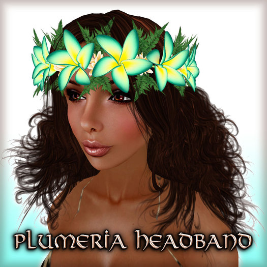 * Charmed * Hula Plumeria Headband - Turquoise