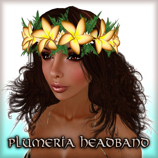 * Charmed * Hula Plumeria Headband - Topaz