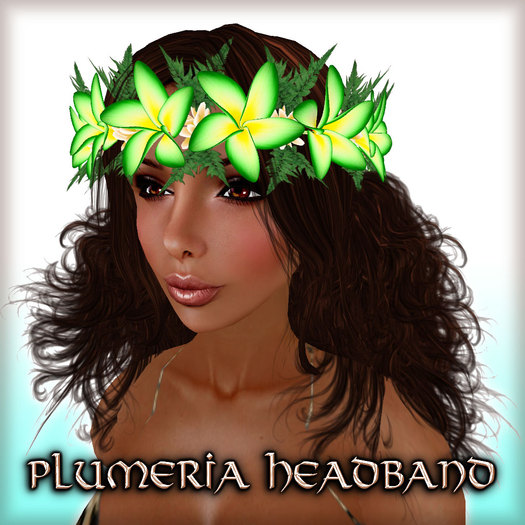 * Charmed * Hula Plumeria Headband - Emerald