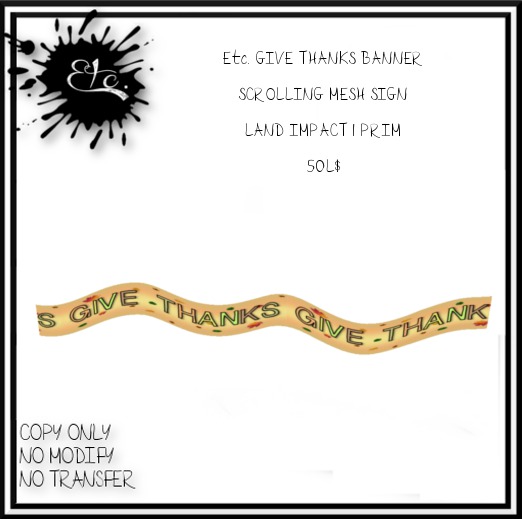Etc. GIVE THANKS BANNER
