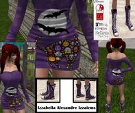 Izza Halloween Dress 7 - 2 All Purple Cat Moon-Listed