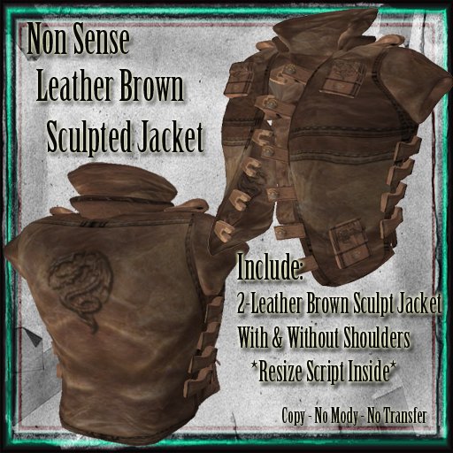 Non Sense Leather Brown Sculpted Jacket Box