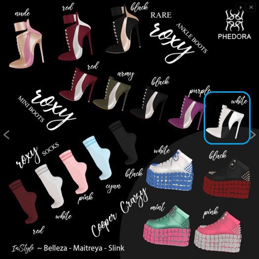 Phedora ~ Roxy Mini boots white ~ Maitreya