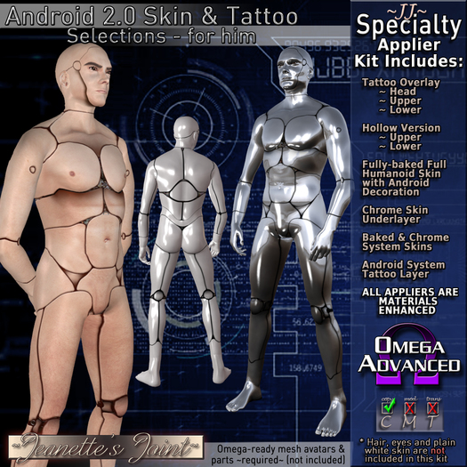 ~JJ~ Android 2.0 Skin and Tattoo Selections