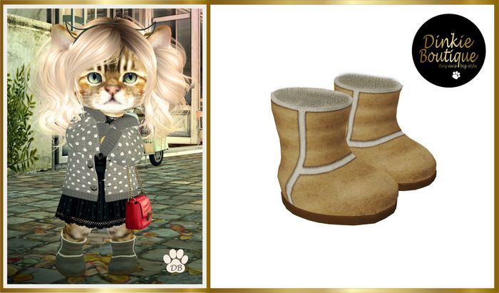 *DB* DINKIES SUEDE BOOTS beige