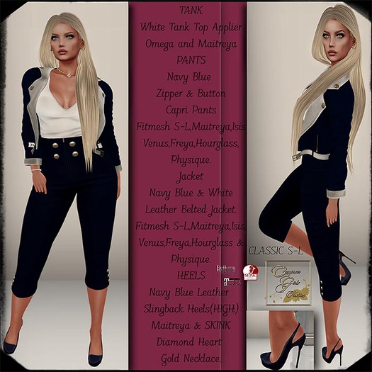 !CGF-*Navy Splendor*  Capri & Jacket Outfit