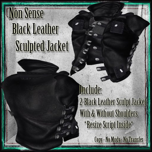 Non Sense Black Leather Sculpted Jacket Box