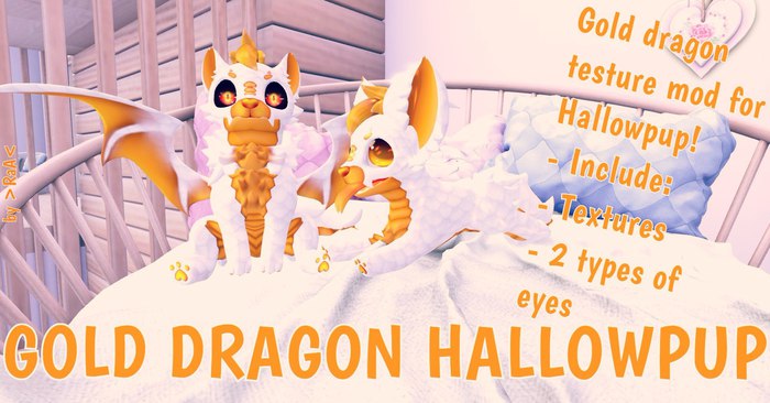 >RaA< Golden Dragon hallowpup (just wear me and click)