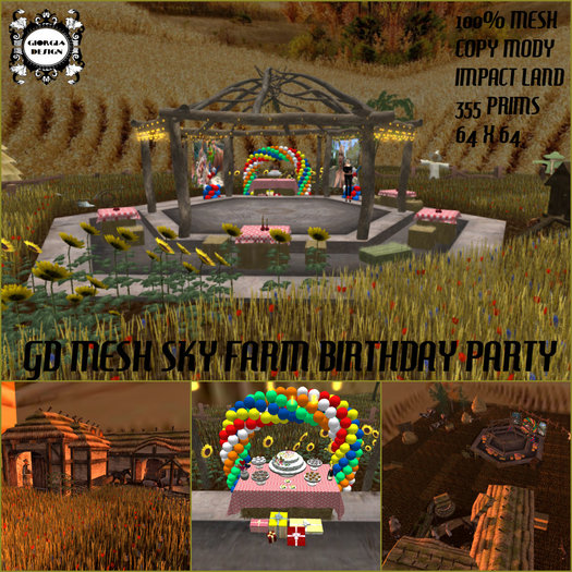 Second Life Marketplace GD MESH SKY FARM BIRTHDAY PARTY