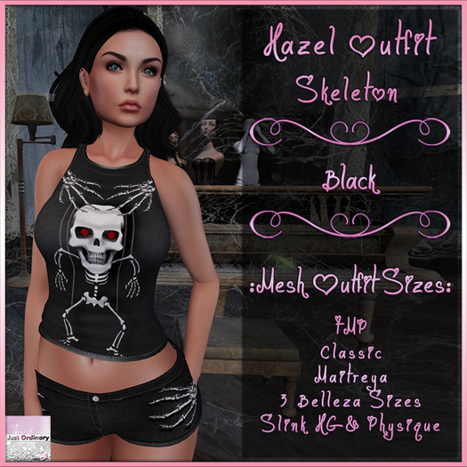 Hazel Outfit Skeleton Black