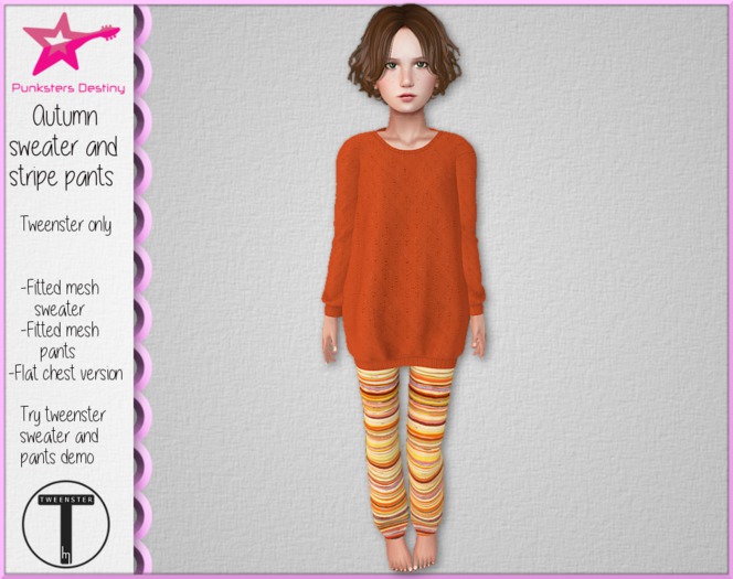 *PD* Autumn Sweater and stripe pants tweenster