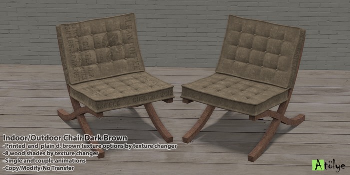 ::Atolye:: Indoor/Outdoor Chair Dark Brown