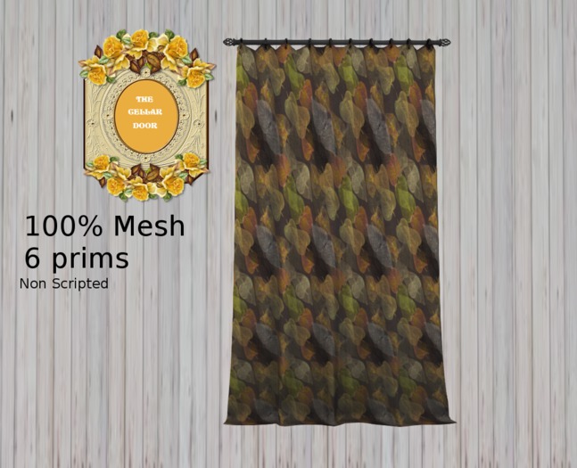 ~TCD~  Green and Orange Leaves Curtains