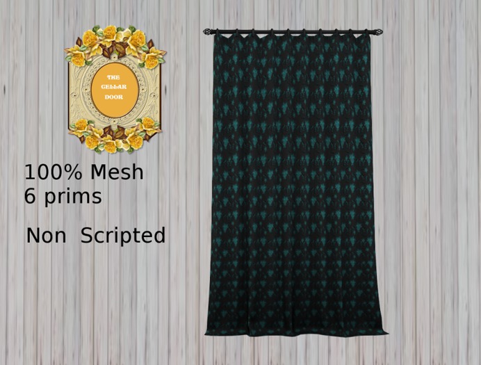 ~TCD~ Black and Teal Curtains