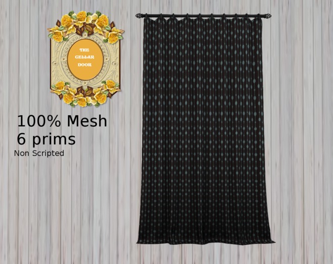 ~TCD~ Blue Drops on Black Curtains