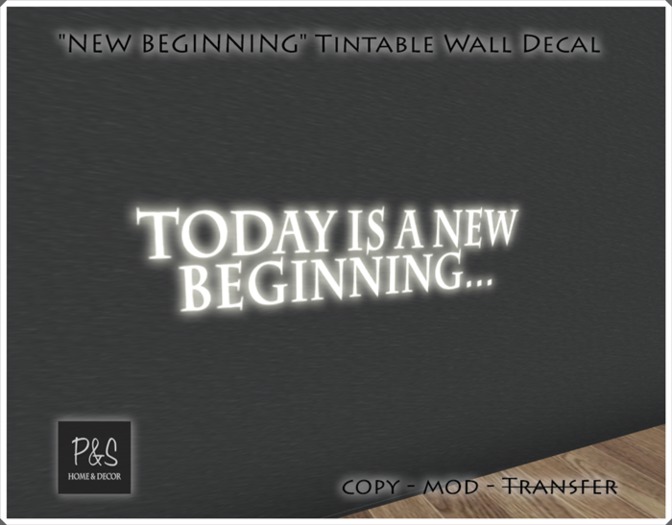 "New Beginning" Wall Decal {Tintable}