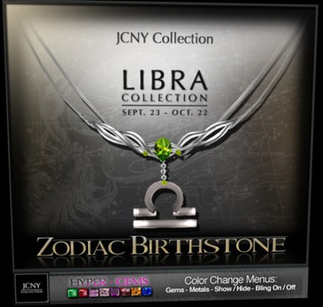 Second Life Marketplace - JCNY - 'Libra Birthstone Necklace, with Hyper ...