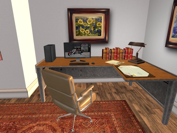 Steel Desk Leather Top