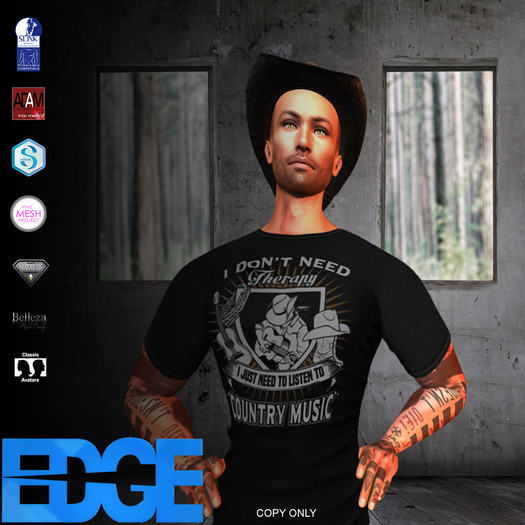[ECC]  Dont need therapy-BLACK TEES