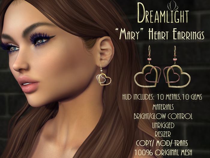 [Dreamlight] "Mary" Heart Earrings