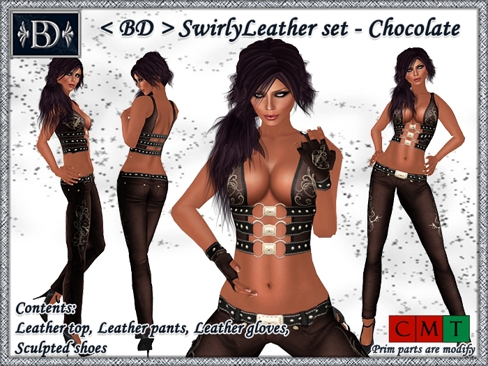 < BD > SwirlyLeather Set - Chocolate
