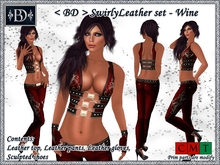 < BD > SwirlyLeather Set - Wine