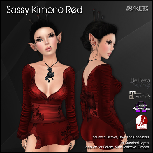 [Sassy Kitty Designs] Sassy Kimono Red