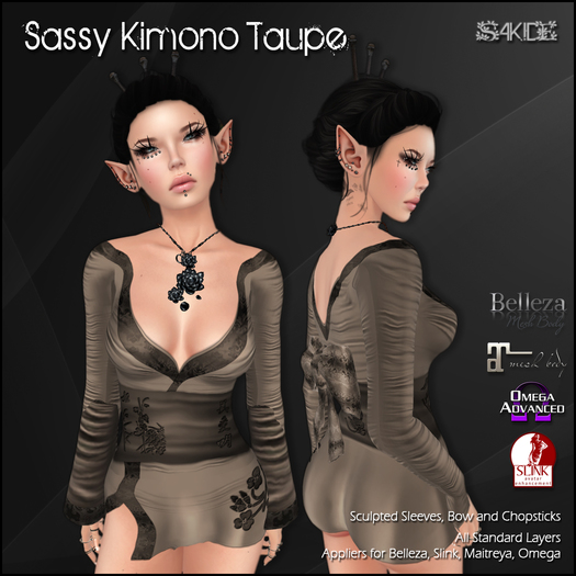 [ SAKIDE ] Sassy Kimono Taupe