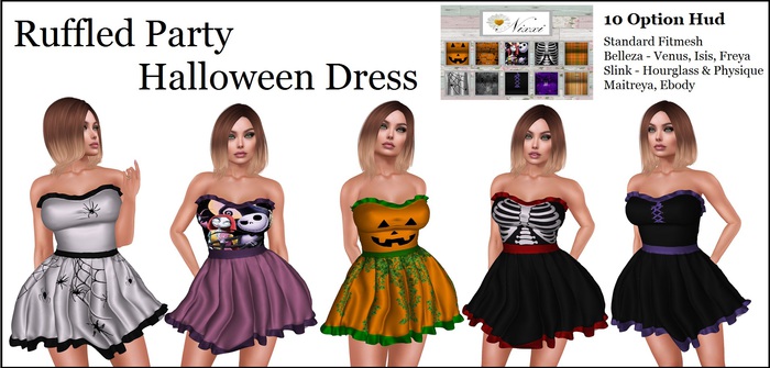 Nixxi Fashions - Ruffled Party Halloween Dress (10 Options)