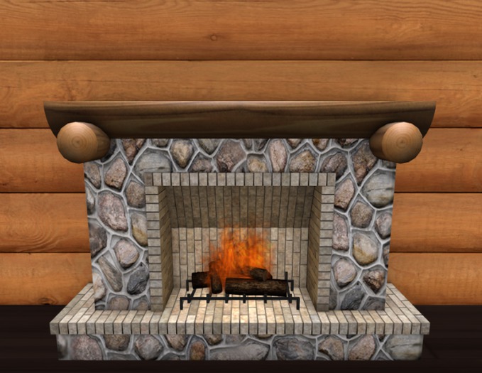 Rustic Stone Fireplace 2