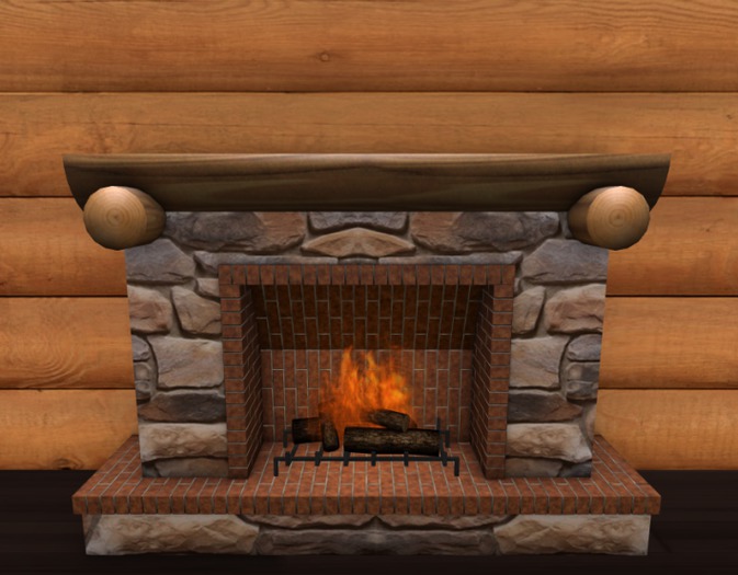 Rustic Stone Fireplace 3