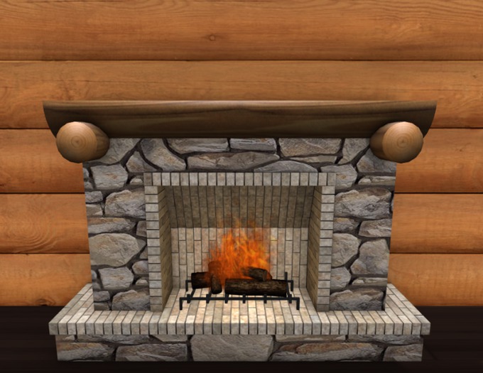 Rustic Stone Fireplace 4