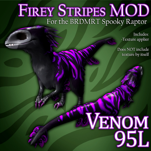 MOOPA Inc. Firey Stripes Venom MOD for Spooky Raptor (BOX)