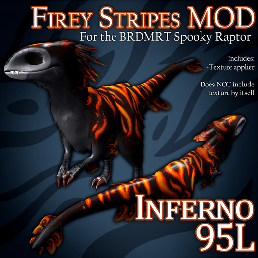 MOOPA Inc. Firey Stripes Inferno MOD for Spooky Raptor (BOX)