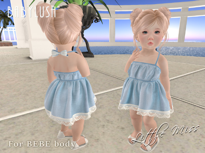 .:BABYLUSH:. Bebe "Little Miss" dress - Sky Blue