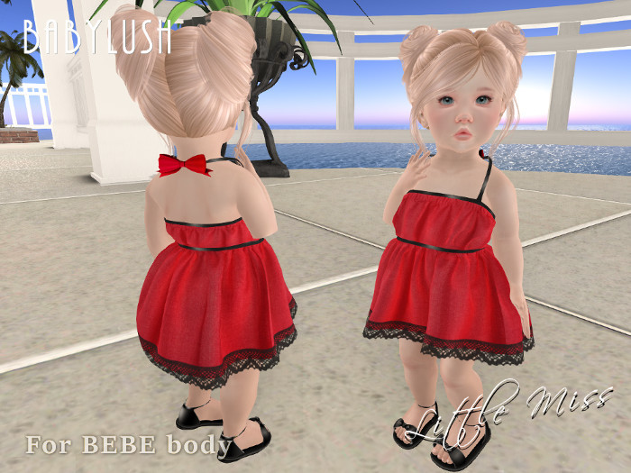 .:BABYLUSH:. Bebe "Little Miss" dress - Red Lace