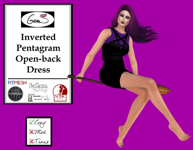 Inverted Pentagram Open-back Dress