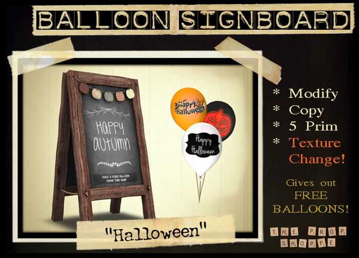 The Prop Shoppe :: BAGGED Balloon Signboard - Halloween